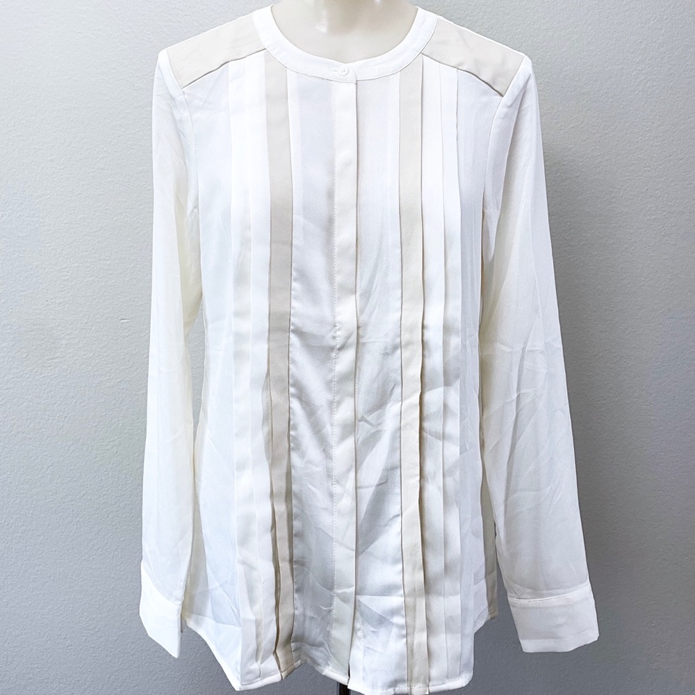 Ann Taylor Cream Long Sleeves Top - Size 0
